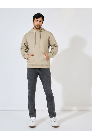 Relaxed Fit Fleece Hoodie with Kangaroo Pocket
