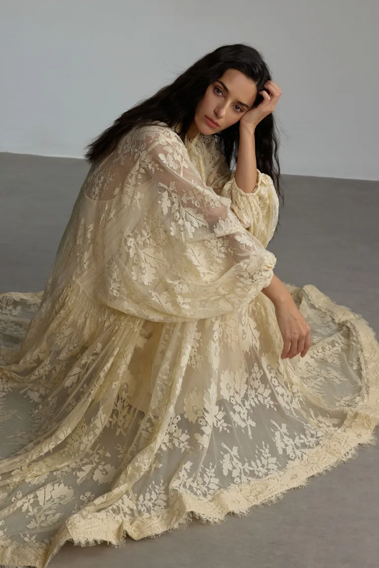 Catharine Floral Lace Sheer Maxi Dress - 6