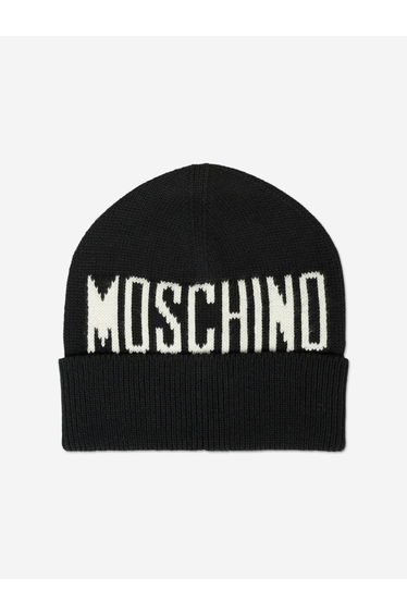 Kids Logo Beanie Hat in Black