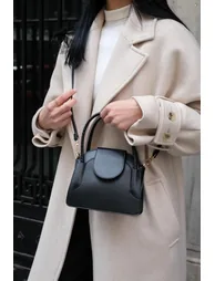 Black Women's Clamshell Mini City Bag - 1