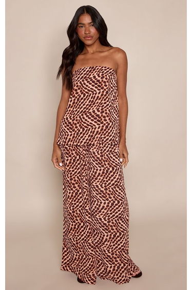 Printed Cheesecloth Wide Leg Trouser Co-ord