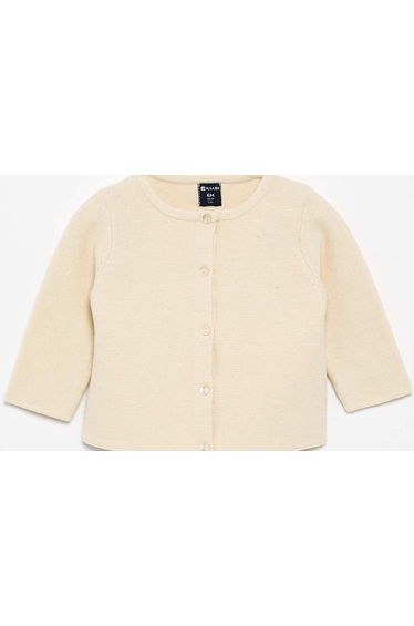Plain Fine-Gauge Knit Cardigan WHITE