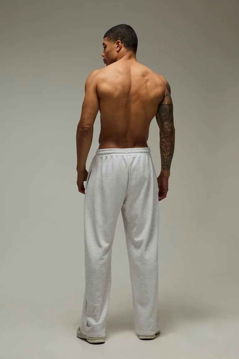 بنطلون رياضة بوهو مان رمادي بقصة عريضة - 1