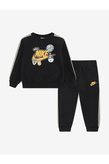 Nike Kids Fleece Logo Tracksuit in Black