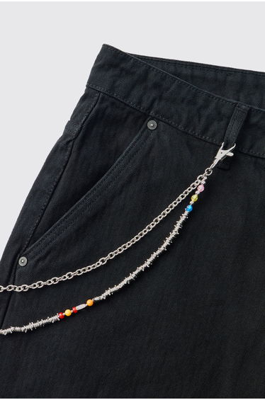 Beaded Jean Chain - silver