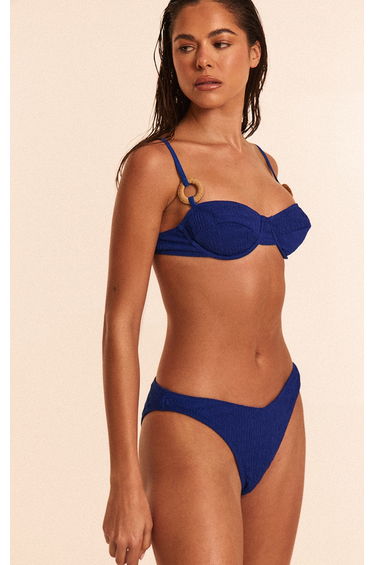 Cobalt Textured O Ring Underwired Bikini Top
