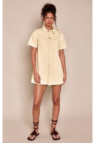 Lemon Denim Shirt Dress