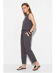 LUCCI Sleeveless Crew Neck Blouse and Carrof Fıt Pants Set - 2