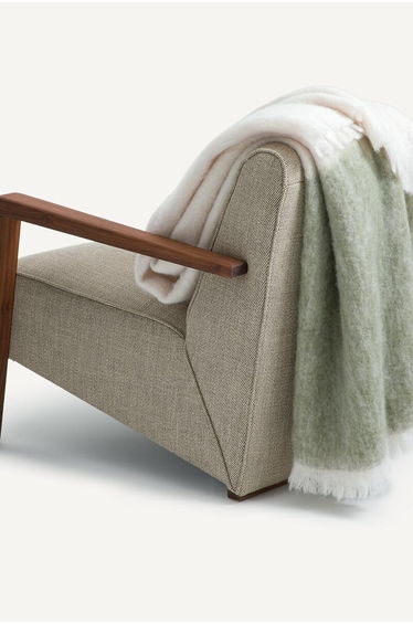 Two-Tone Throw in Wool and Polyamide, Tzara
