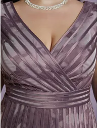 Leely Plus Women's Elegant V Neck Sleeveless Party Dresses - 4
