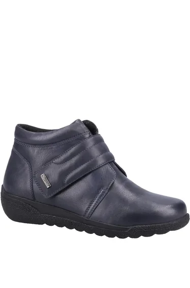 Fleet & Foster Womens/Ladies Shetland Leather Ankle Boots - Navy