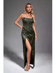 Annalise Dark Green Maxi Dress - 4