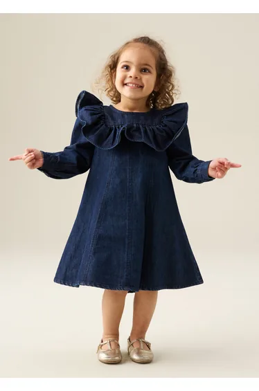 Paige Denim Collar Dress - Blue