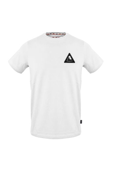 Aquascutum Mens Patch Crew Neck T-Shirt - White
