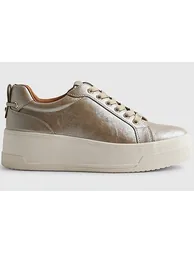 Gold Lace Up Flatform Trainers