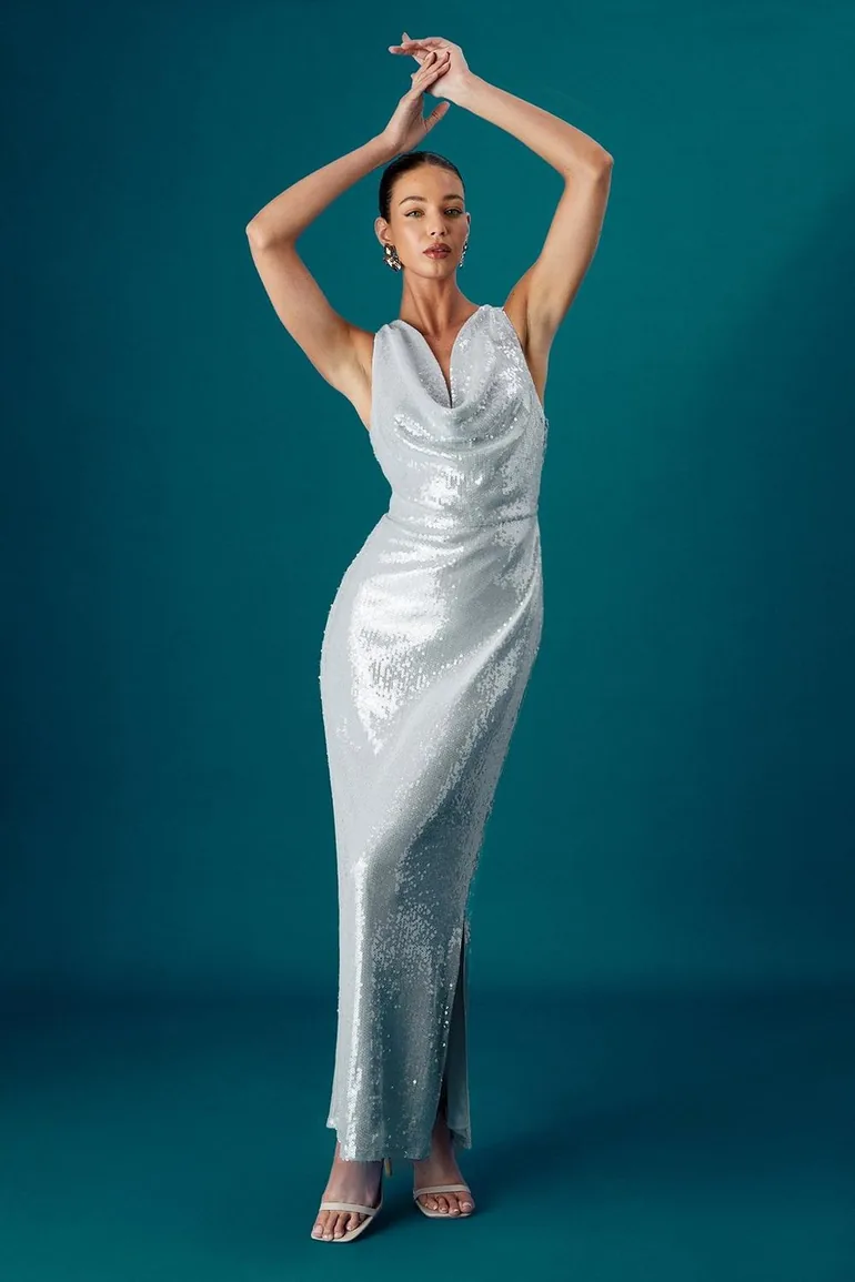 chinese dress ladies ZIGGY SEQUIN DRESS – SAEMDI main image 0