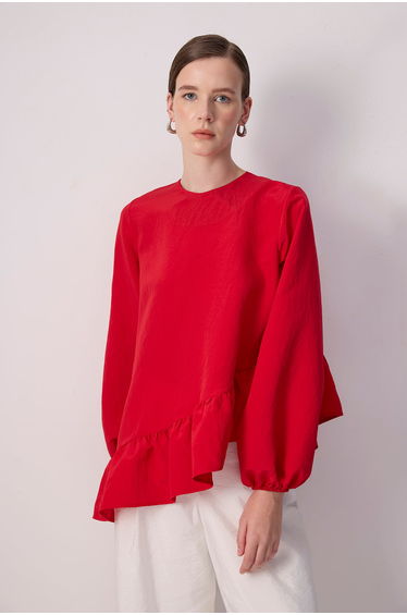 PLEATED CUPRA BLOUSE