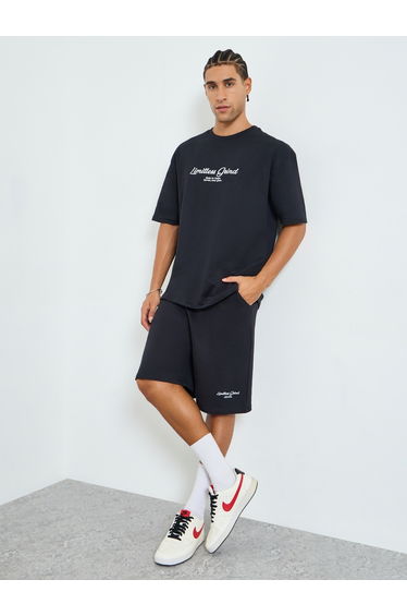 Men Graphic Oversized T-Shirt and Shorts Co-Ords