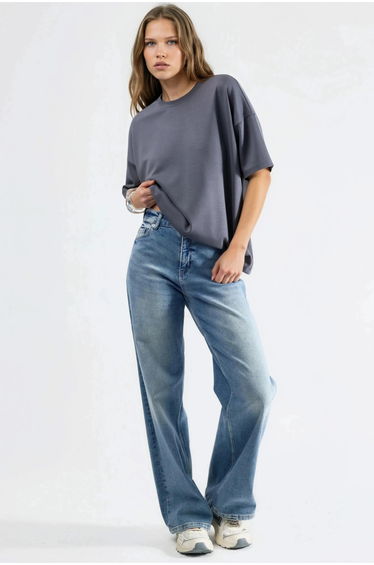 Oversized Crew Neck Soft Touch Knitted T-Shirt