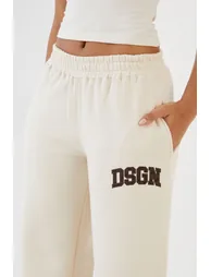 DSGN Studio Leopard Applique Straight Leg Jogger - cream - 1
