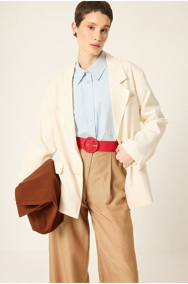 LINEN TEXTURED BLAZER JACKET