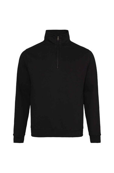 Awdis Mens Plain Sophomore ¼ Zip Sweatshirt - Deep Black