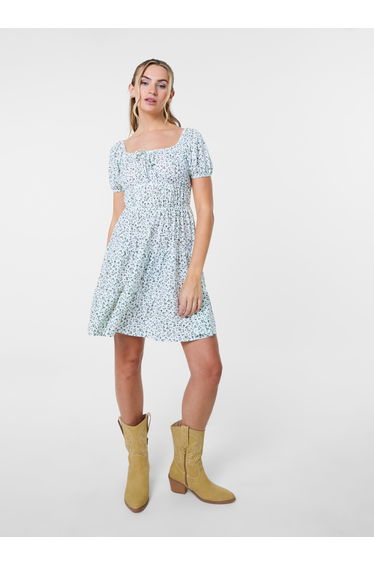 Puff Sleeve Tiered Mini Dress