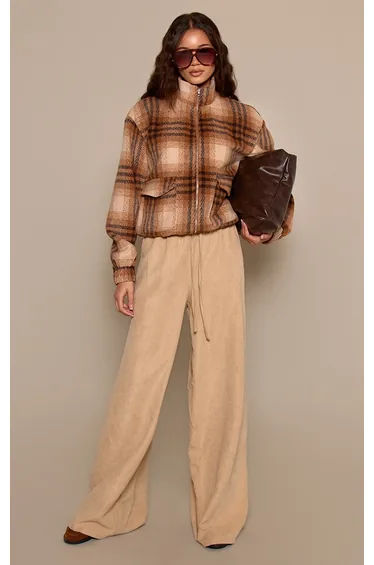 بنطلون بأرجل عريضة - بيج