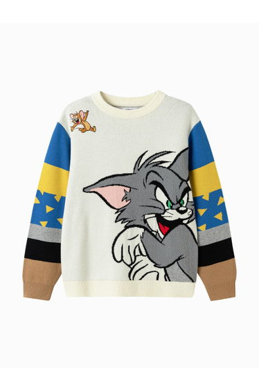 Boys' Knit Sweater with Tom & Jerry Design