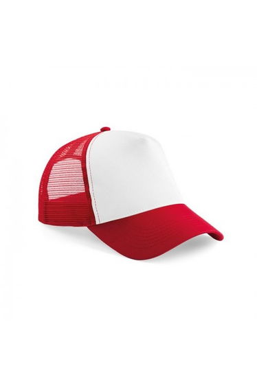 Beechfield Childrens/Kids Contrast Panel Trucker Cap - Classic Red/White