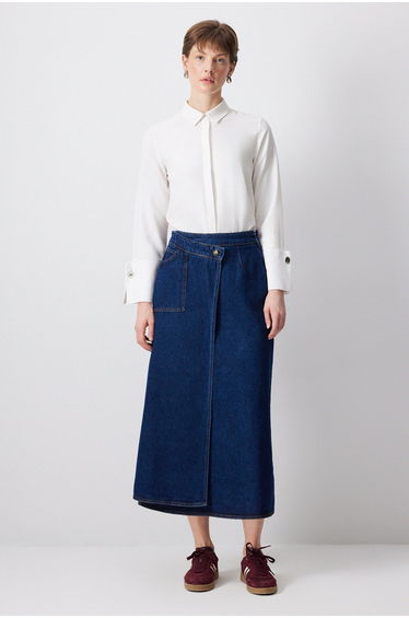 WRAP DENIM SKIRT