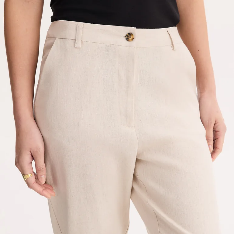 Ankle Grazer Cigarette Trousers in Linen/Viscose - 2
