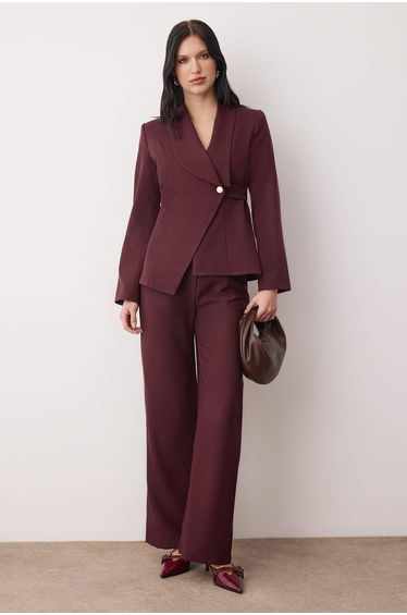 Plum woven bottom - top set