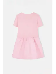 Pink Girl Child Short / Mini Straight Knitted Dress - 3
