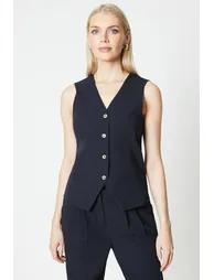 Principles by Debenhams Button Down Navy Waistcoat