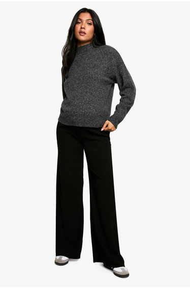Maternity Textured Elasticated Waist Drawstring Wide Leg Trouser