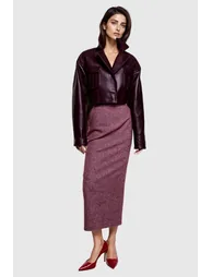 Acelin Pocket Lapel Leather Jacket