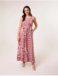 Sleeveless Leaf Print Jumpsuit - 1