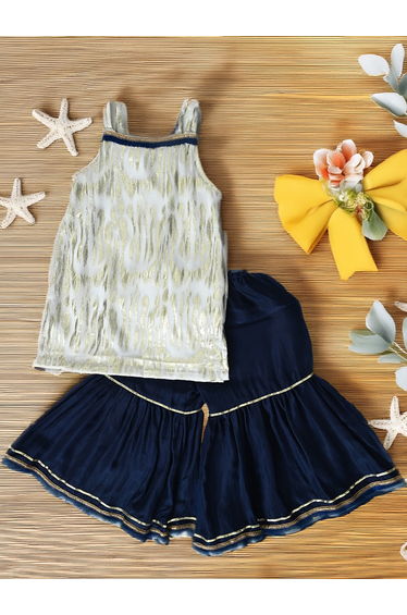 Printed Strappy Ethnic Top and Pants Set