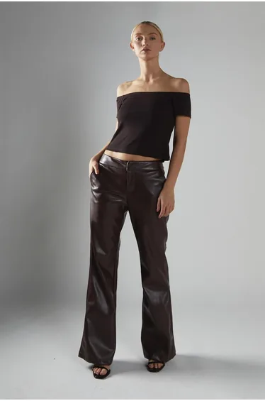 Bitter-Chocolate Bardot Top