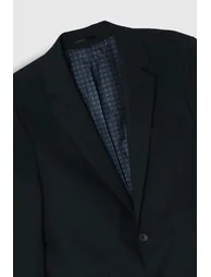 Dark Green Slim Fit Single Breasted Jacket - 2