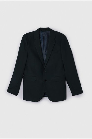 Dark Green Slim Fit Single Breasted Jacket