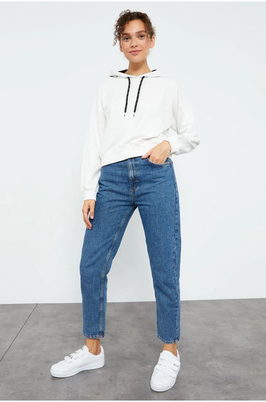 TOMMY Relaxed Hooded Sweatshirt With Tie Detail