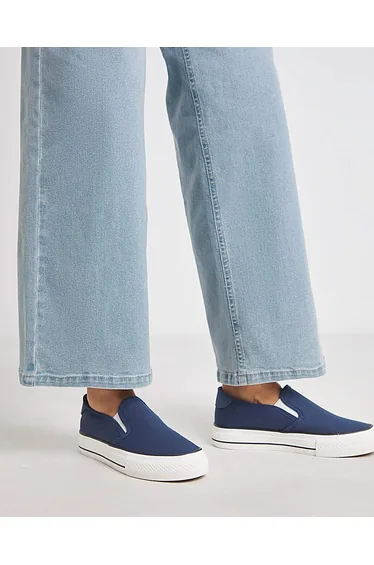 Slip On Canvas Trainer Wide