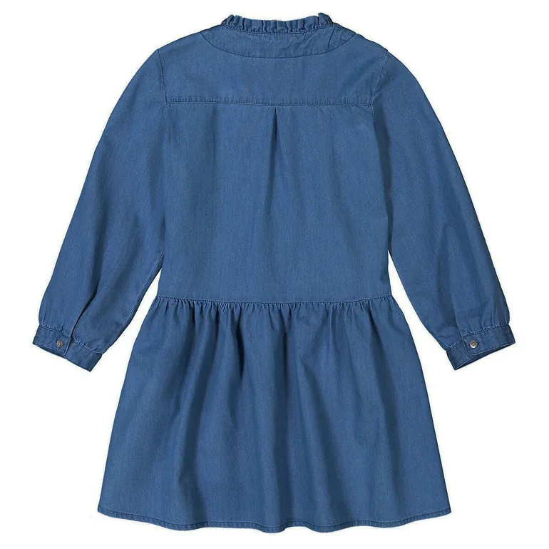 Ruffled Denim Dress - 6