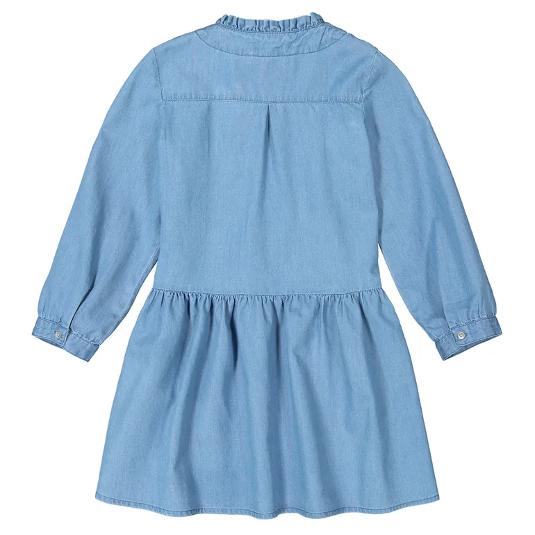 Ruffled Denim Dress - 2