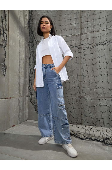 Women Straight Fit Cargo Jeans