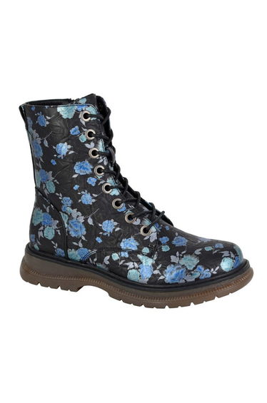 Cipriata Womens/Ladies Annetta Floral Ankle Boots - Black/Blue