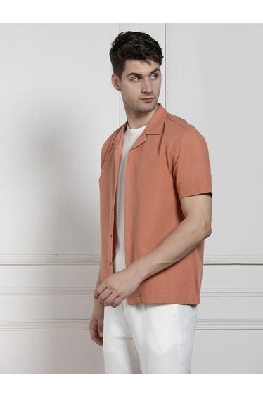 Men Cuban Collar Cotton Relaxed Fit Shirt