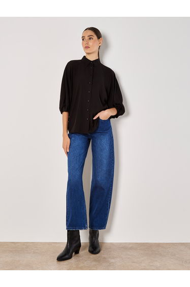 Seam Detail Puff Sleeve Shirt